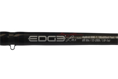 Close-up of an Edge Rods LMX Delta HyBrid 696-1 6'9" Medium Heavy used casting rod in excellent condition. Eligible for our Rod and Reel Trade-In Program—trade in your used gear for store credit today!.