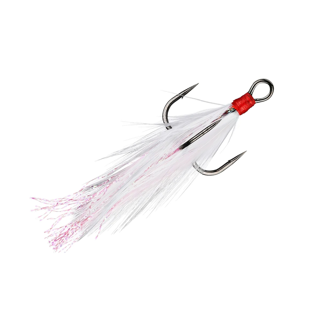 Gamakatsu Feathered Treble Hook White/Red Size 2  216409-WR - American  Legacy Fishing, G Loomis Superstore