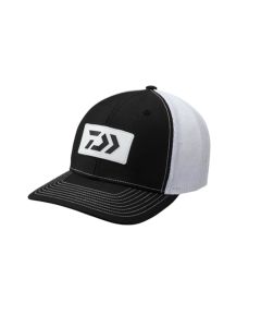 Daiwa Vector Rubber Patch Hat Black White with Black Logo | DVEC-R-BLKBLKLOGO