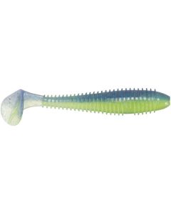 Keitech Fat Swing Impact Swimbait 3.3" Electric Blue Chartreuse | 33SF-450