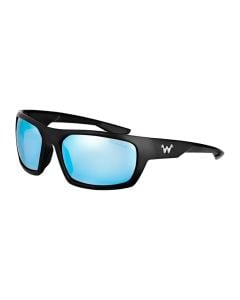 WaterLand Milliken Sunglasses Matte Black Frame with Blue Mirror