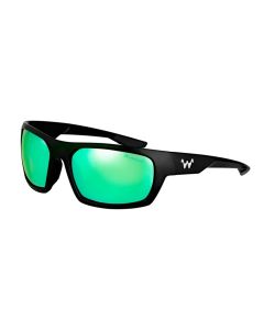 WaterLand Milliken Sunglasses Matte Black Frame with Green Mirror