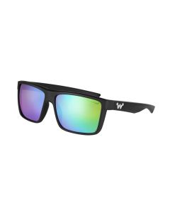 WaterLand Slaunch Sunglasses Matte Black Frame with Green Mirror