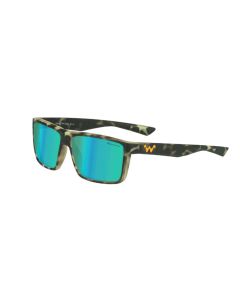 WaterLand Slaunch Sunglasses WaterWood Frame with Green Mirror