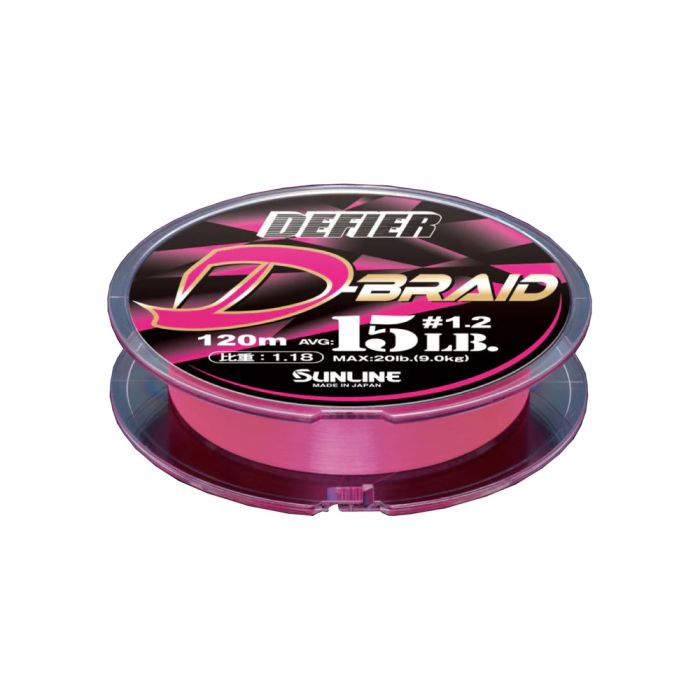 Sunline Defier D-Braid Braided Line Pink 131yd 11lb. | 60092794
