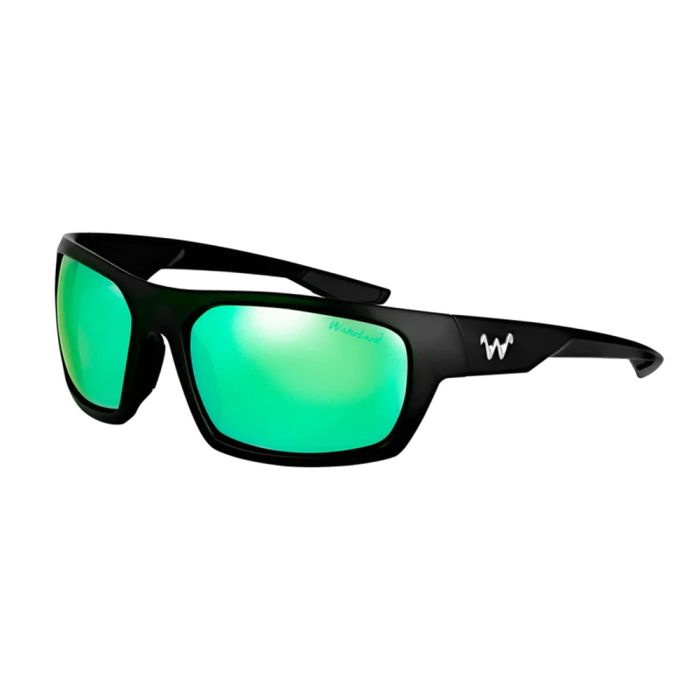WaterLand Milliken Sunglasses Matte Black Frame with Green Mirror  Polycarbonate