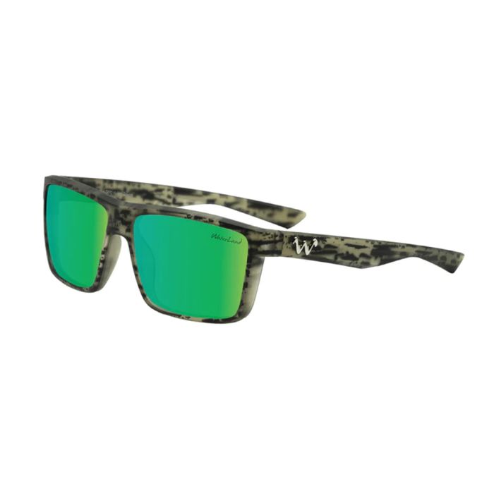 WaterLand Slaunch Sunglasses BlackWater Frame with Green Mirror  Polycarbonate | SLNCH-BLKW-GM-PC