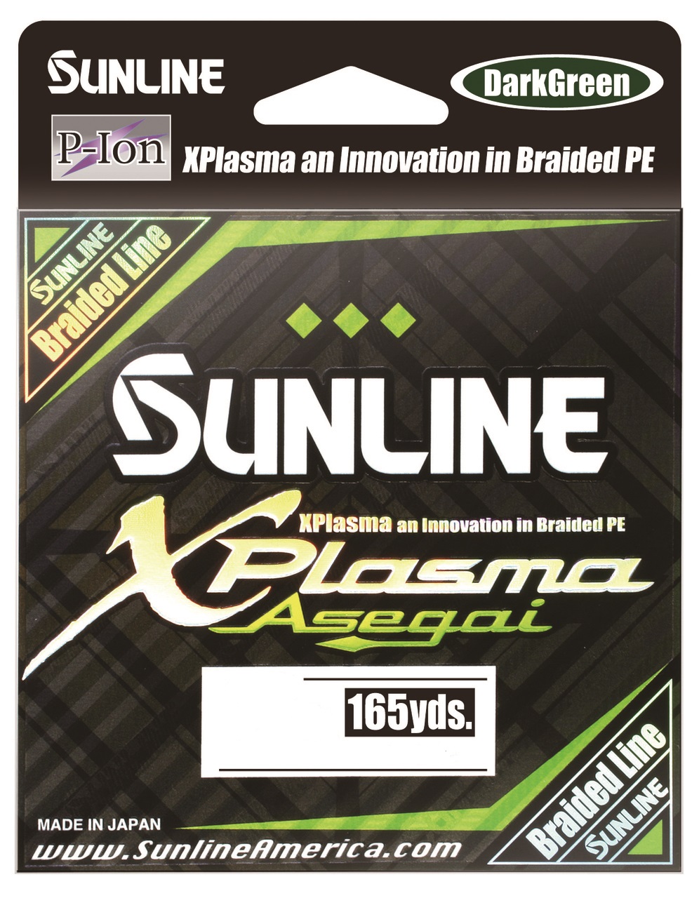 Sunline Xplasma Asegai 18lb 165yd Dark Green Braided Line
