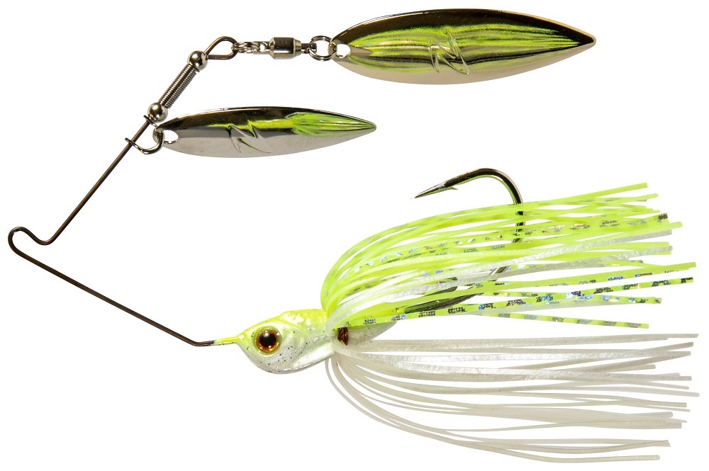 Z-Man SlingBladeZ Power Finesse Double Willow Spinnerbait 1/4oz. Chartreuse  Pearl